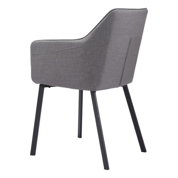 HomeRoots Set of Two Contemporary Gray Upholstered Dining Arm Chairs for Versatile Home Comfort & Style 555833