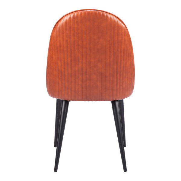 HomeRoots Set of Two Modern Brown and Black Upholstered Faux Leather Dining Side Chairs for Versatile Comfort 555835