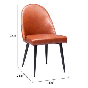 HomeRoots Set of Two Modern Brown and Black Upholstered Faux Leather Dining Side Chairs for Versatile Comfort 555835