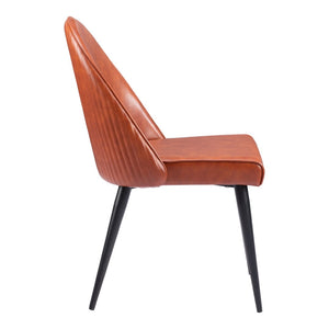 HomeRoots Set of Two Modern Brown and Black Upholstered Faux Leather Dining Side Chairs for Versatile Comfort 555835