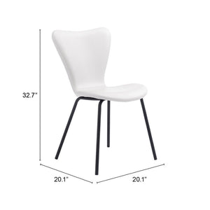 HomeRoots Set of Two Modern White and Black Upholstered Faux Leather Dining Chairs for Stylish Comfort 555838