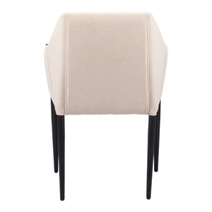 Set of Two Modern Steel Frame Upholstered Arm Chairs for Stylish Dining Rooms