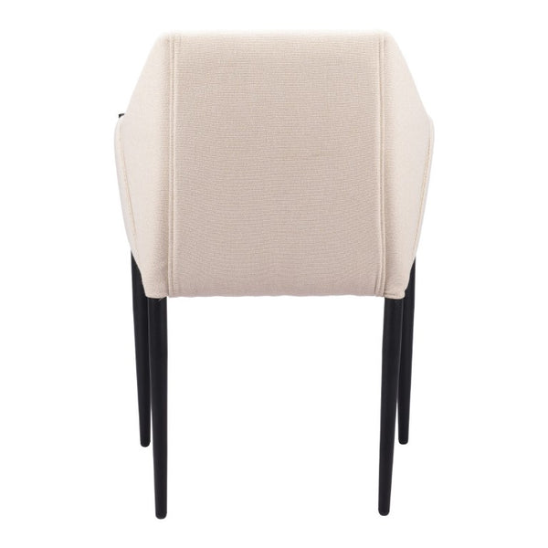 Set of Two Modern Steel Frame Upholstered Arm Chairs for Stylish Dining Rooms