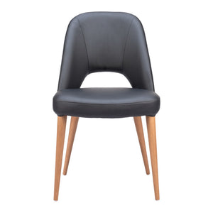 HomeRoots Set of Two Modern Open Back Faux Leather Dining Chairs - Stylish Comfort for Any Space 555849
