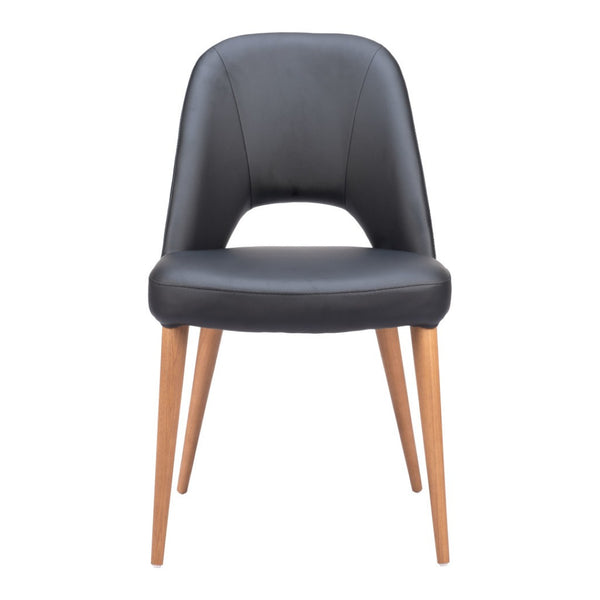 HomeRoots Set of Two Modern Open Back Faux Leather Dining Chairs - Stylish Comfort for Any Space 555849