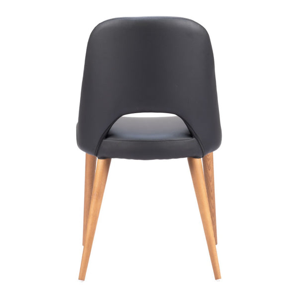 HomeRoots Set of Two Modern Open Back Faux Leather Dining Chairs - Stylish Comfort for Any Space 555849