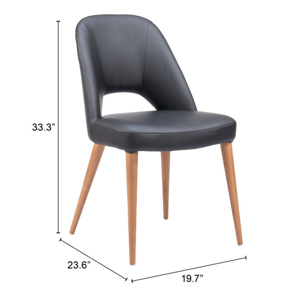 HomeRoots Set of Two Modern Open Back Faux Leather Dining Chairs - Stylish Comfort for Any Space 555849