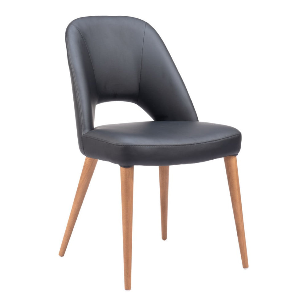 HomeRoots Set of Two Modern Open Back Faux Leather Dining Chairs - Stylish Comfort for Any Space 555849