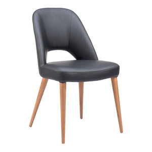 HomeRoots Set of Two Modern Open Back Faux Leather Dining Chairs - Stylish Comfort for Any Space 555849