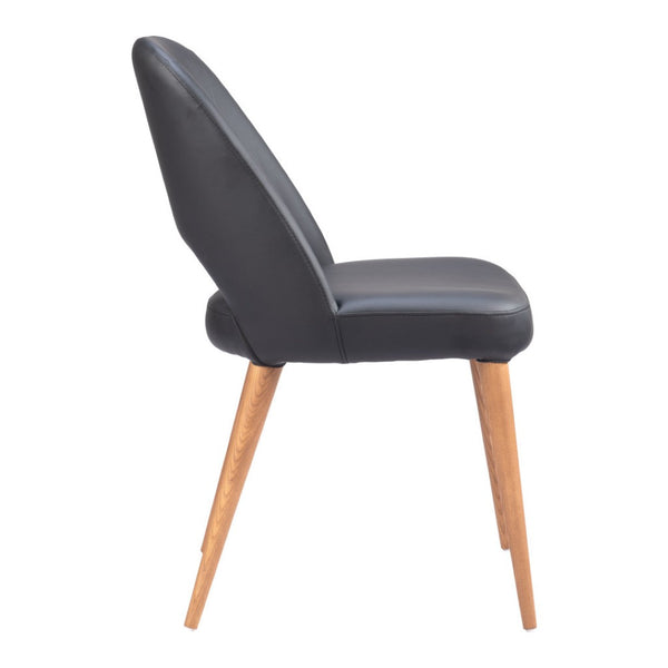 HomeRoots Set of Two Modern Open Back Faux Leather Dining Chairs - Stylish Comfort for Any Space 555849