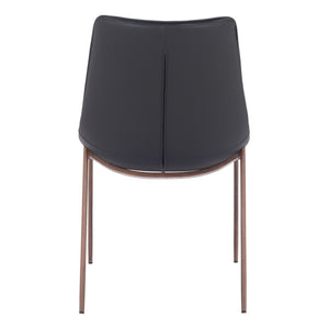 Homeroots Set Of Two Stylish Black And Brown Upholstered Faux Leather Dining Side Chairs For Any Room   555850