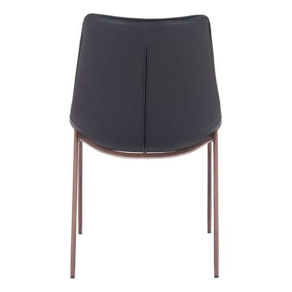 Homeroots Set Of Two Stylish Black And Brown Upholstered Faux Leather Dining Side Chairs For Any Room   555850