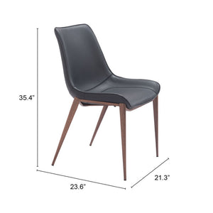 Homeroots Set Of Two Stylish Black And Brown Upholstered Faux Leather Dining Side Chairs For Any Room   555850