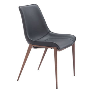 Homeroots Set Of Two Stylish Black And Brown Upholstered Faux Leather Dining Side Chairs For Any Room   555850