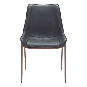 Homeroots Set Of Two Stylish Black And Brown Upholstered Faux Leather Dining Side Chairs For Any Room   555850