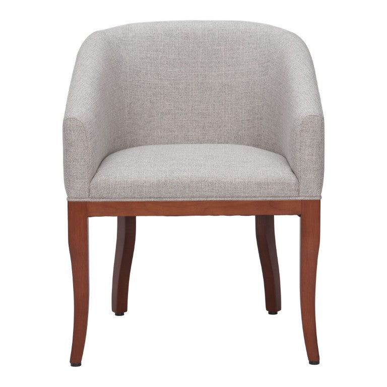 HomeRoots Gray Upholstered Wood Frame Dining Arm Chair for Stylish Contemporary Home Seating 23.6" W x 30.7" H x 21.7" D 555852