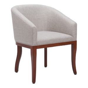 Gray Upholstered Wood Frame Dining Arm Chair for Stylish Contemporary Home Seating