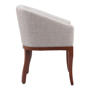 Gray Upholstered Wood Frame Dining Arm Chair for Stylish Contemporary Home Seating