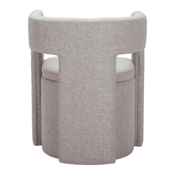 HomeRoots Gray Upholstered Open-Back Arm Chair - Modern Comfort for Dining, Entryways, or Accent Spaces 555853