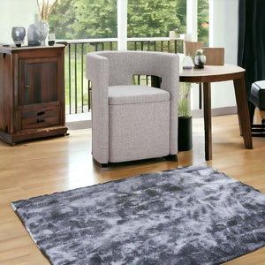 HomeRoots Gray Upholstered Open-Back Arm Chair - Modern Comfort for Dining, Entryways, or Accent Spaces 555853