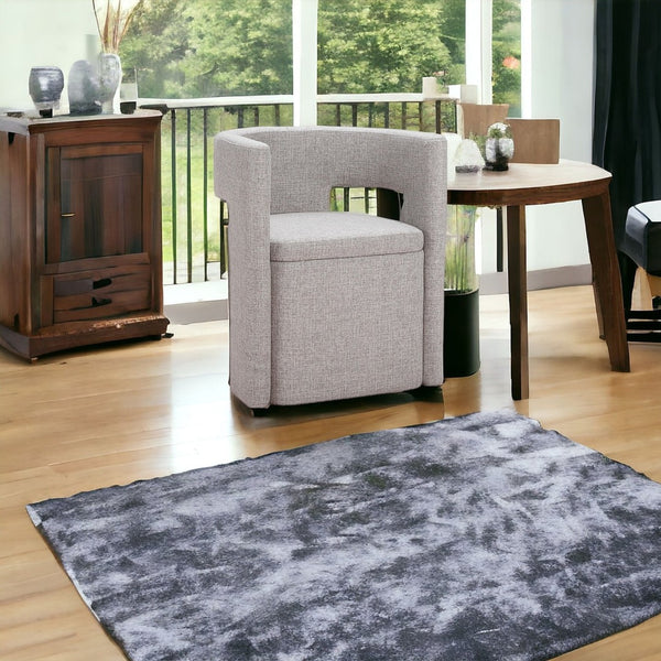 HomeRoots Gray Upholstered Open-Back Arm Chair - Modern Comfort for Dining, Entryways, or Accent Spaces 555853