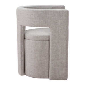 HomeRoots Gray Upholstered Open-Back Arm Chair - Modern Comfort for Dining, Entryways, or Accent Spaces 555853