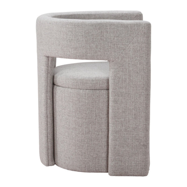 HomeRoots Gray Upholstered Open-Back Arm Chair - Modern Comfort for Dining, Entryways, or Accent Spaces 555853