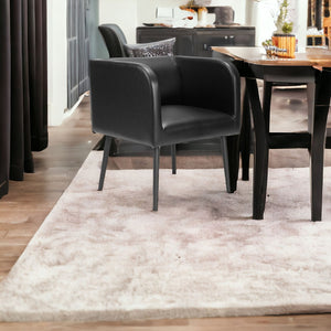 HomeRoots Black Upholstered Faux Leather Dining Arm Chair - Sleek, Modern Comfort for Home or Office Use 555855