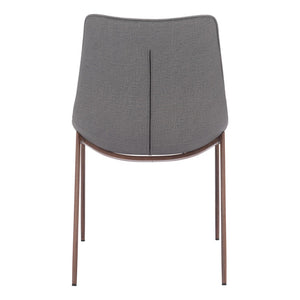 HomeRoots Set of Two Modern Gray Faux Leather Dining Chairs with Brown Legs - Versatile & Comfortable Accent Seating 555858