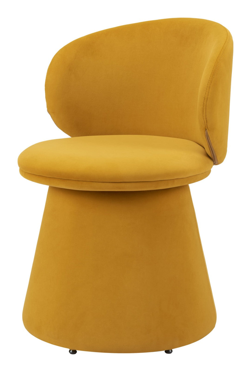 HomeRoots Orange Velvet Swivel Dining Side Chair - Modern Armless Accent Chair for Dining, Home & Office Use 555860