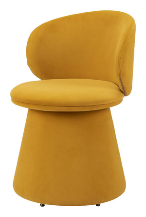 HomeRoots Orange Velvet Swivel Dining Side Chair - Modern Armless Accent Chair for Dining, Home & Office Use 555860