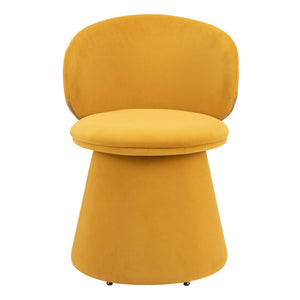 Homeroots Orange Velvet Swivel Dining Side Chair – Stylish Comfort For Your Kitchen, Dining Room & More!   555860