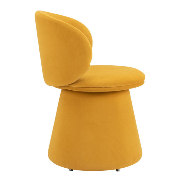 Homeroots Orange Velvet Swivel Dining Side Chair – Stylish Comfort For Your Kitchen, Dining Room & More!   555860