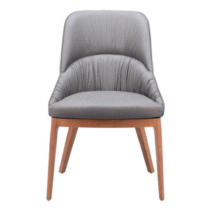 HomeRoots Set of Two Stylish Gray and Brown Faux Leather Dining Chairs for Versatile Home Seating Solutions 555871