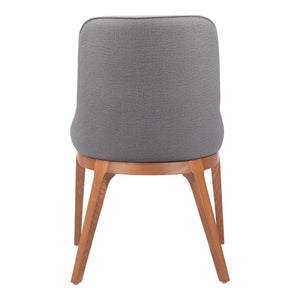 HomeRoots Set of Two Stylish Gray and Brown Faux Leather Dining Chairs for Versatile Home Seating Solutions 555871