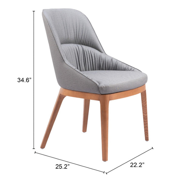 HomeRoots Set of Two Stylish Gray and Brown Faux Leather Dining Chairs for Versatile Home Seating Solutions 555871