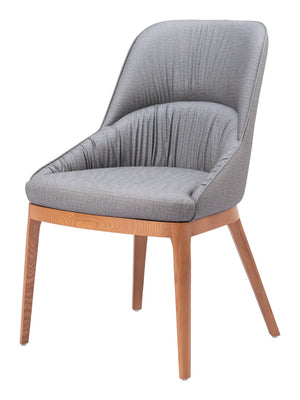HomeRoots Set of Two Stylish Gray and Brown Faux Leather Dining Chairs for Versatile Home Seating Solutions 555871