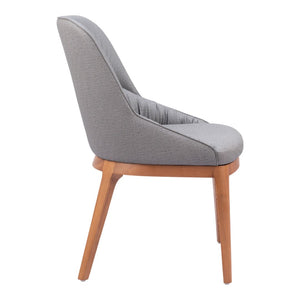 HomeRoots Set of Two Stylish Gray and Brown Faux Leather Dining Chairs for Versatile Home Seating Solutions 555871