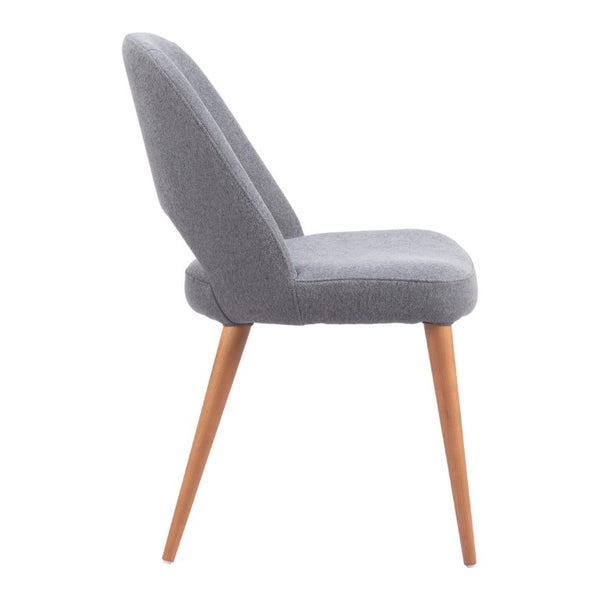 Set of Two Modern Steel Frame Upholstered Dining Side Chairs for Stylish Contemporary Homes