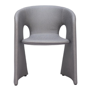 HomeRoots Gray Upholstered Faux Leather Dining Arm Chair - Modern Comfort, Versatile Design for Every Space 555875