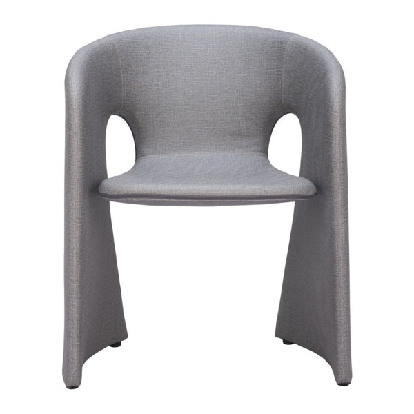 HomeRoots Gray Upholstered Faux Leather Dining Arm Chair - Modern Comfort, Versatile Design for Every Space 555875