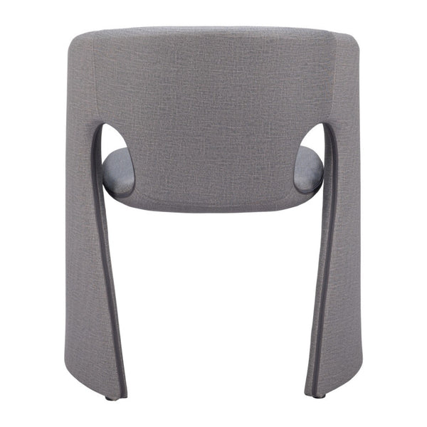 HomeRoots Gray Upholstered Faux Leather Dining Arm Chair - Modern Comfort, Versatile Design for Every Space 555875