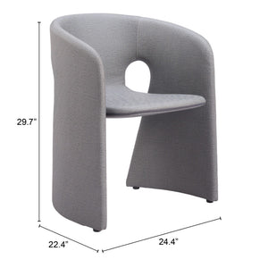 HomeRoots Gray Upholstered Faux Leather Dining Arm Chair - Modern Comfort, Versatile Design for Every Space 555875