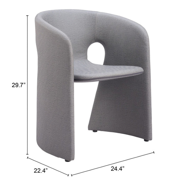 HomeRoots Gray Upholstered Faux Leather Dining Arm Chair - Modern Comfort, Versatile Design for Every Space 555875