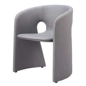 HomeRoots Gray Upholstered Faux Leather Dining Arm Chair - Modern Comfort, Versatile Design for Every Space 555875
