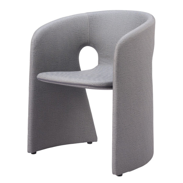 HomeRoots Gray Upholstered Faux Leather Dining Arm Chair - Modern Comfort, Versatile Design for Every Space 555875