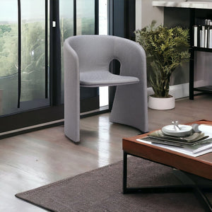 HomeRoots Gray Upholstered Faux Leather Dining Arm Chair - Modern Comfort, Versatile Design for Every Space 555875