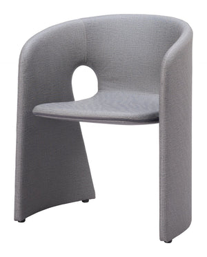 HomeRoots Gray Upholstered Faux Leather Dining Arm Chair - Modern Comfort, Versatile Design for Every Space 555875