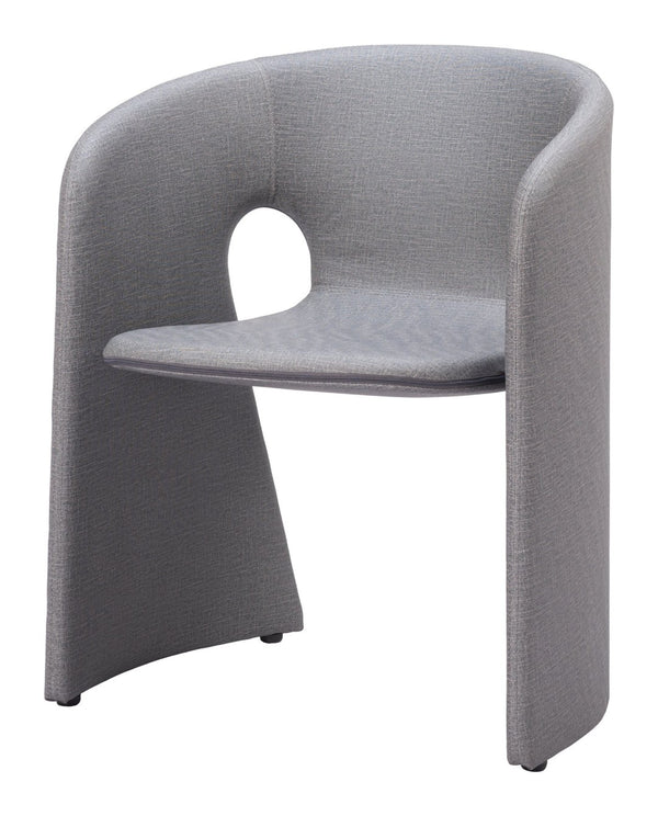 HomeRoots Gray Upholstered Faux Leather Dining Arm Chair - Modern Comfort, Versatile Design for Every Space 555875