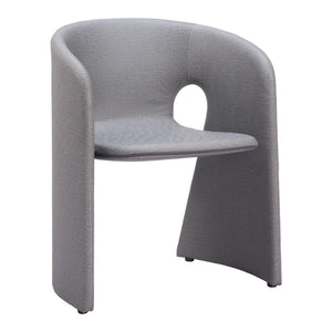 HomeRoots Gray Upholstered Faux Leather Dining Arm Chair - Modern Comfort, Versatile Design for Every Space 555875